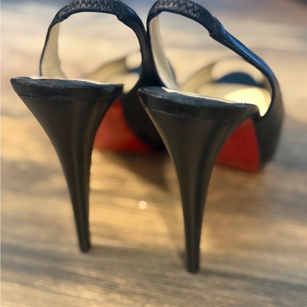 NIB Christian Louboutin Catenita 120mm Peep-Toe Slingback size 37 EU/6.5-7 - Picture 5 of 12